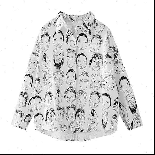 

women street wear cartoon character shirts japan harajuku style girls cotton linen printed casual spring summer, White