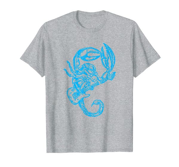 

seembo scorpion playing guitar guitarist musician music band t-shirt, White;black