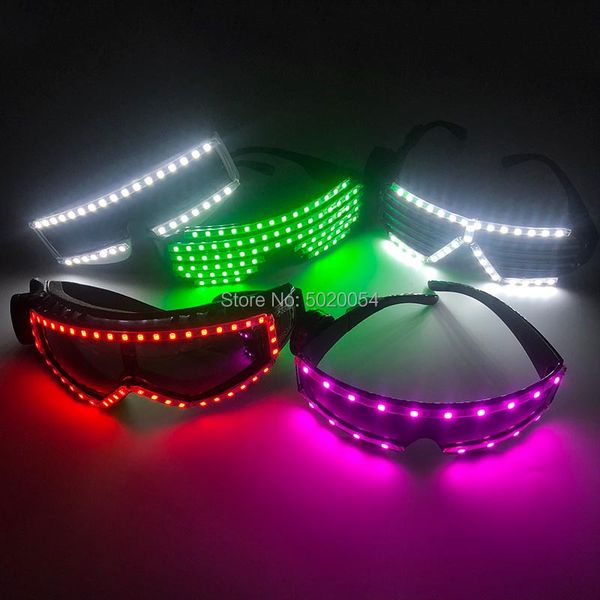 

costume accessories popular birthday party rave led glasses night vision glasses glow in dark light up glowing glasses flashing sungl, Silver