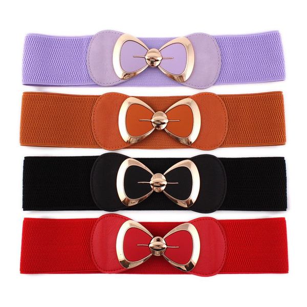 

belts women wide elastic stretch cinch waistband lady cummerband girls waist loose tight designer brand belt, Black;brown
