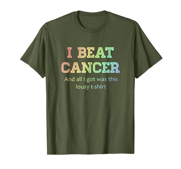 

i beat cancer t-shirt funny awareness survivor support gift, White;black