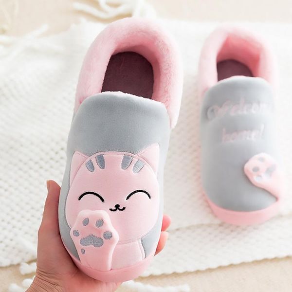 

slippers women's cotton couple home winter bag with indoor cute warm autumn and non-slip men women fur shoes, Black