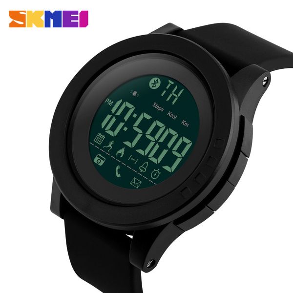 Skmei Smart Watch Men Bluetooth Calorias Relógios de pulso Mens para Huawei Xiaomi Telefone Digital Montre Watch Reloj Inteligente 1255 Q0524
