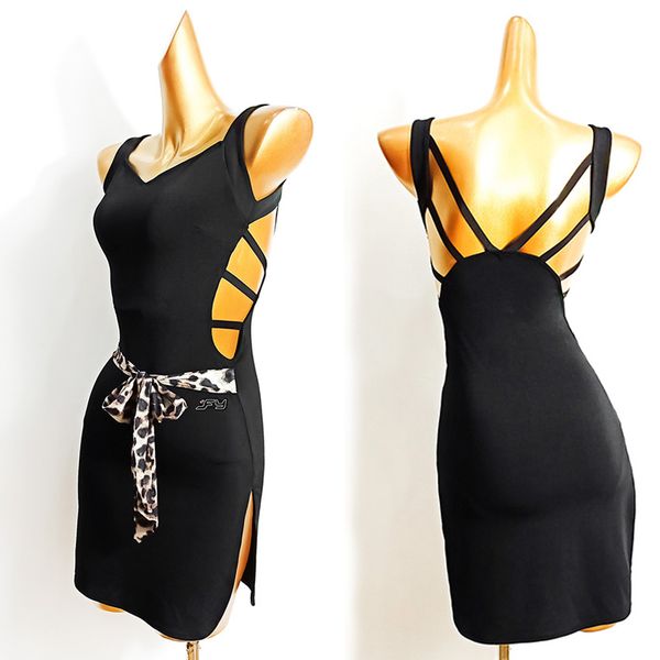 

new backless latin dance dress hollow black dresses women summer samba salsa dance dress performance clothes wear vdb2009, Black;red