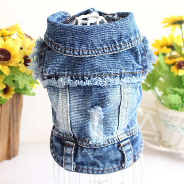 

beichong new style holed fringed denim vt dog pet cloth teddy spring and summer