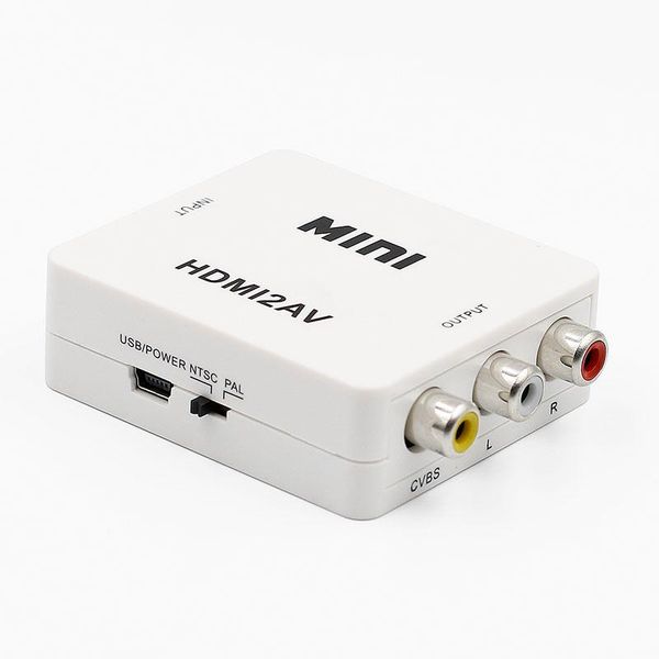 

audio cables & connectors digital 2av video converter box to rca av/cvbs adapter support hd 1080p ntsc pal for pc/ps3/vcr/dvd pal/m