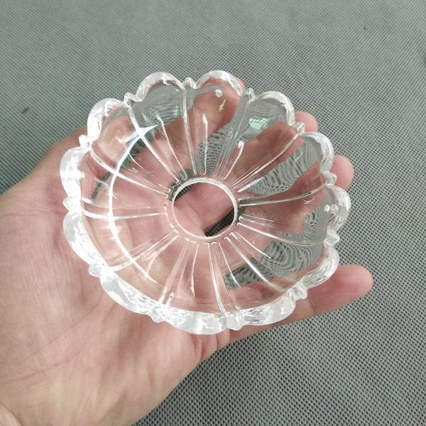 

2pcs/lot d110x26mm european style crystal lamp flower 12 petaloid glass bowl chandelier decorative tray lighting accessories