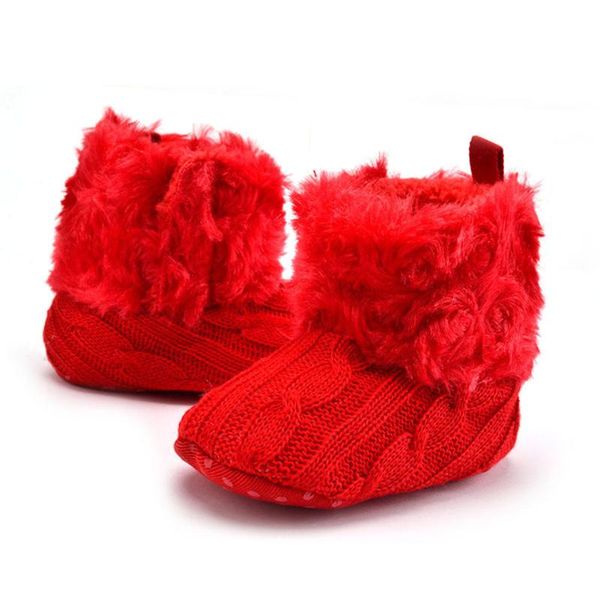 

first walkers baby infant crochet knit fleece boots toddler girls wool snow crib shoes booties
