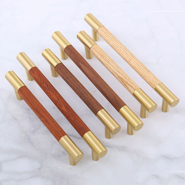 

long handle wood+ brass/cabinet handles wardrobe kitchen cupboard pulls drawer knobs t bar door furniture handle hardware