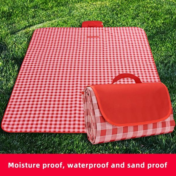 

outdoor pads plaid foldable waterproof picnic mat fashion thicken pad breathable soft portable camping travel beach blanket