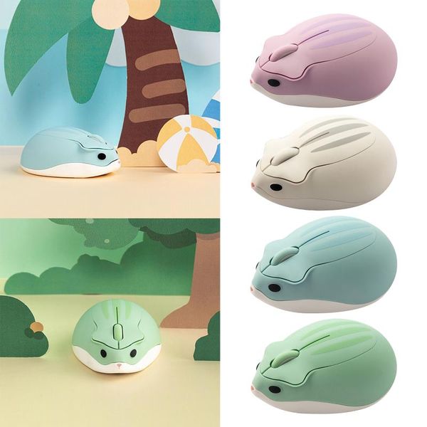 

cute hamster mini optical portable wireless mouse mice for girls kids computer pc laptravel gift less noise