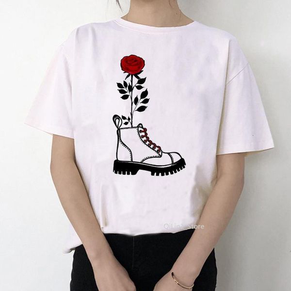 

vaintage tee shirt patriotic my hero wears combat boot-rose in combat boot rose in bottle tshirt with custom design, White