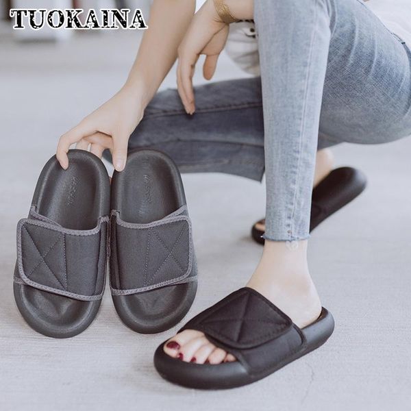 

slippers fashion men summer shoes soft thick-soled coconut wide-footed daily home beach anti-slip women's, Black