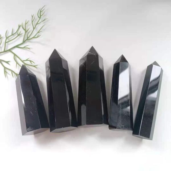 

decorative objects & figurines natural crystal black obsidian point wand for gift and decration