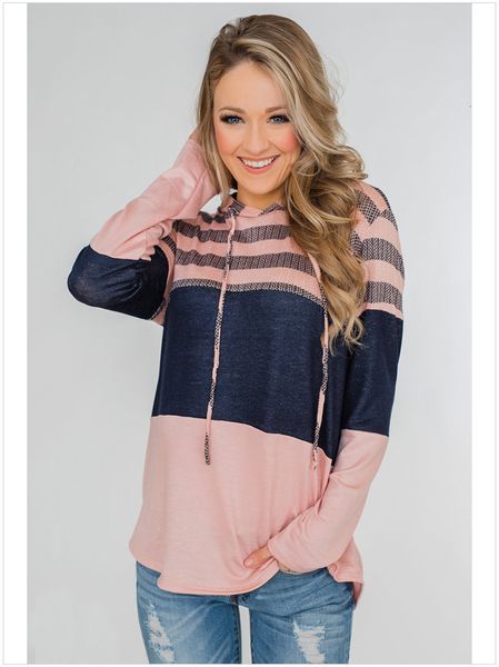 

2021 new printed spring and autumn fashion street women's long sleeve pocket hoodie 3lm1, Black