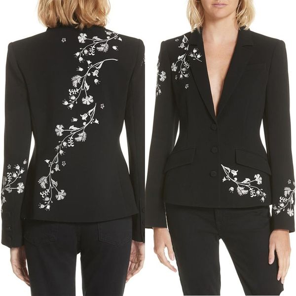 

new spring fashion women suits appliques v neck long sleeve pant suit prom gowns party wear for wedding 2 piece, Black;red