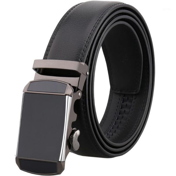 

belts genuine leather belt for men women with automatic buckle long waistband adjustable 2021 fashion cowboy luxury cummerband1, Black;brown