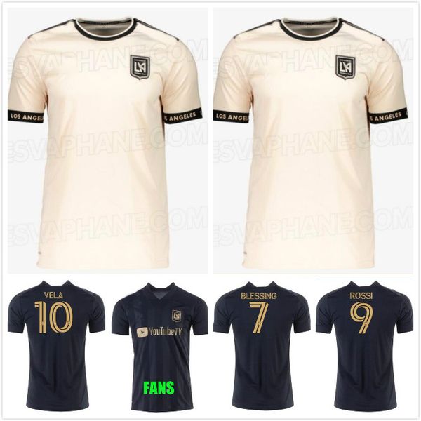 

new lafc 2021 2022 los angeles fc soccer jerseys home away 21 22 mls vela blessing rossi cifuentes men kit camisetas football shirts, Black;yellow