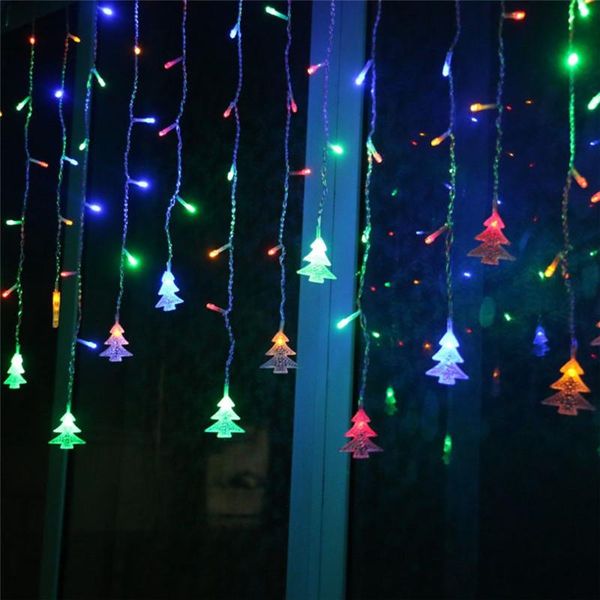 

5m christmas led curtain icicle string light droop 0.4-0.6m led party garden stage outdoor waterproof decorative fairy light