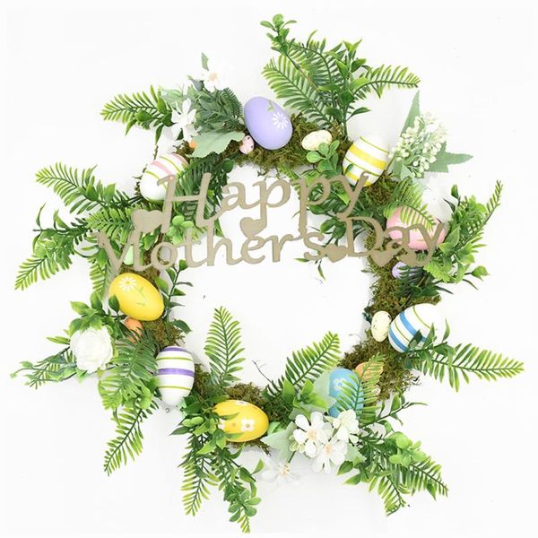 

garland knocker wreath artificial flower spring festival ornaments flowers item european style eggs pastel door wall decor