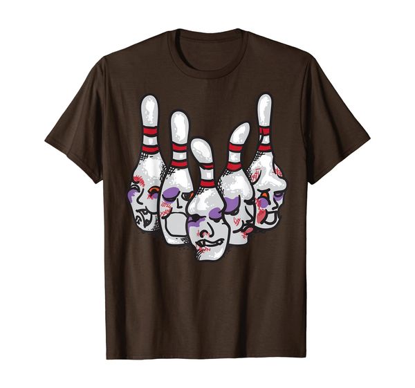 

beat up bowling pins | cute duckpins playing gift t-shirt, White;black