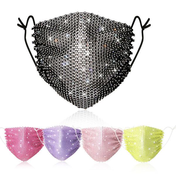 

new women's personalized red decorative net water drill breathable mask
