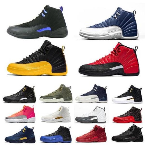 

12s cny new reverse taxi dark grey basketball shoes 12 fiba shoe bred gym red men women french blue sports shoes sneaker