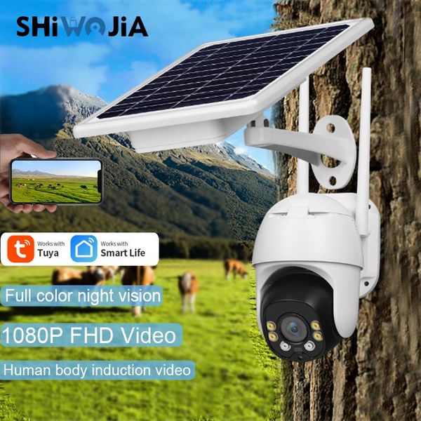 

cameras 1080p wifi camera 8w solar outdoor ip rechargeable battery powered ptz speed dome street waterproof surveillance