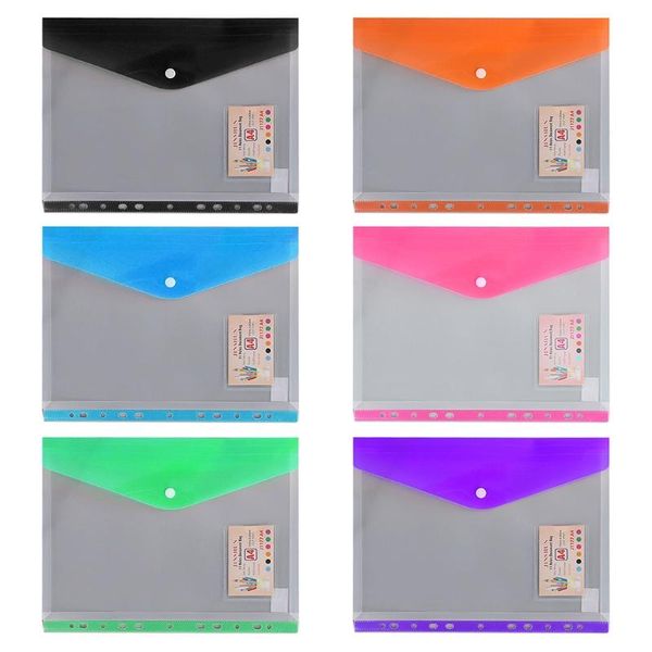 

pencil bags 12 pcs/pack binder pockets 11 holes button lock folders for ring