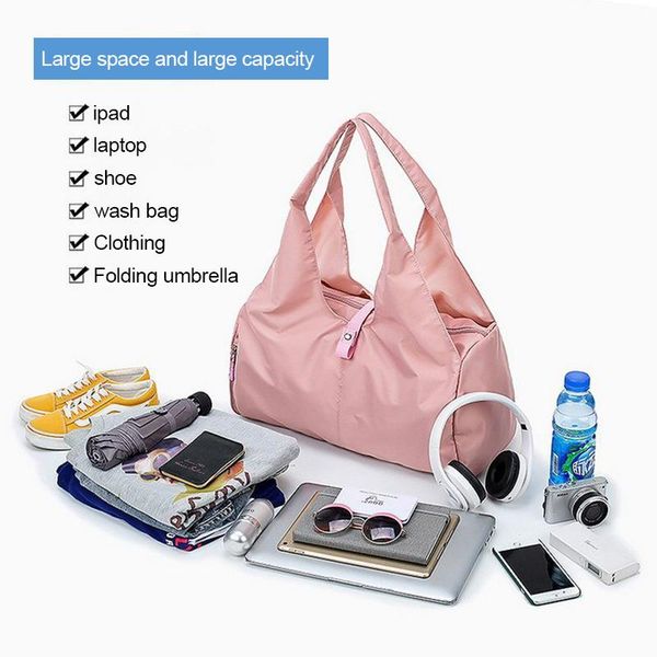 

outdoor bags 20-35l solid fashion large capacity travel durable nylon handbag waterproof shoulder bag female gym fitness phone sport