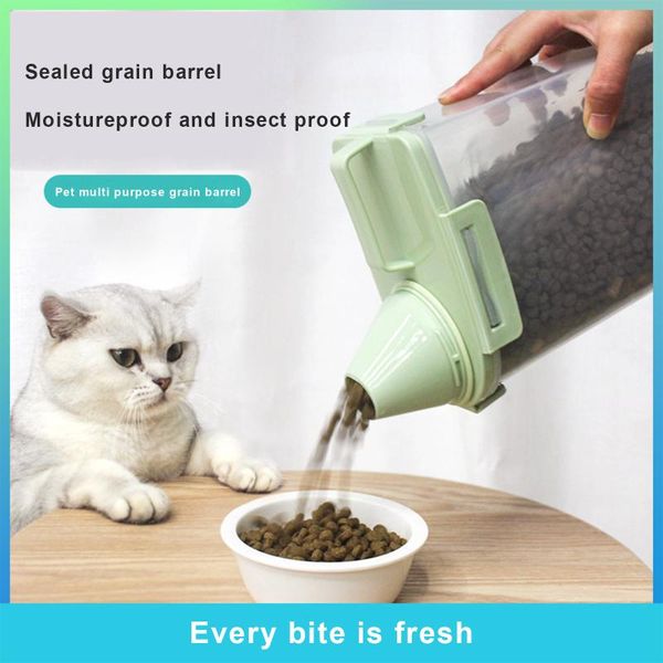 

storage bottles & jars pet box container airtight dog cats foods with measuring cup tank grain barrel