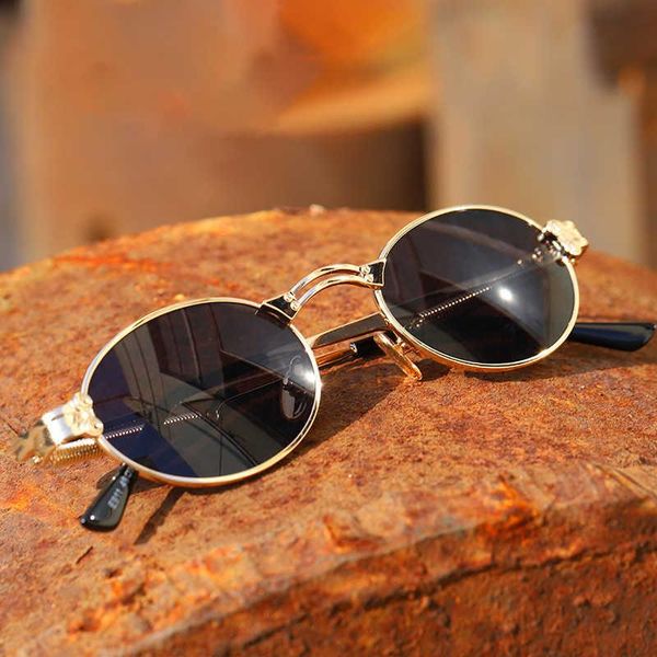 

fashion sunglasses frames steampunk blue light proof glasses spring leg versatile, Black