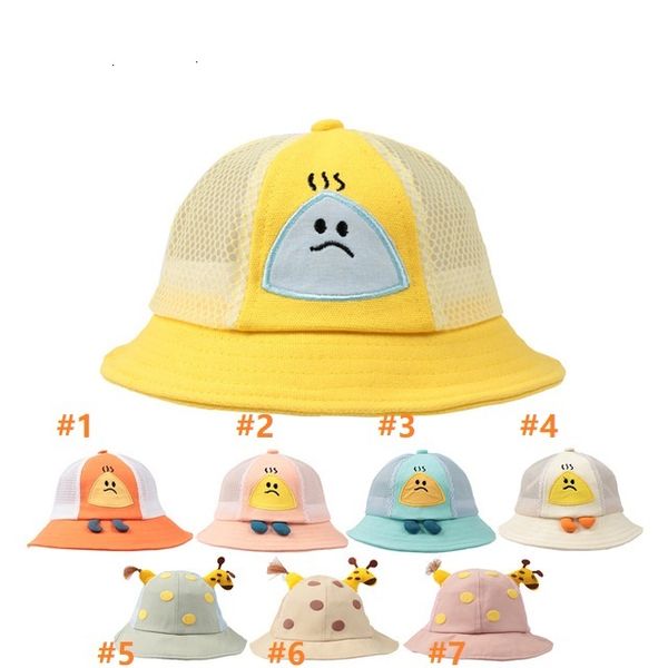 

cartoon sun hats adjustable summer kids cap for boys travel beach swim accessories children hat by air11, Yellow