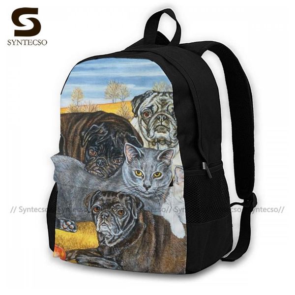 

pug backpacks business female durable backpack stylish polyester bags