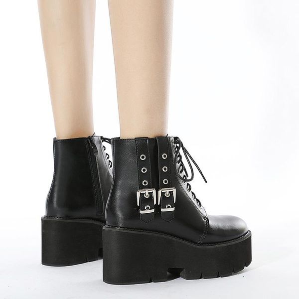 

sandals preto branco 8cm heels autumn side zipper front lace up knight boots amazon thick soled short children lhx, Black