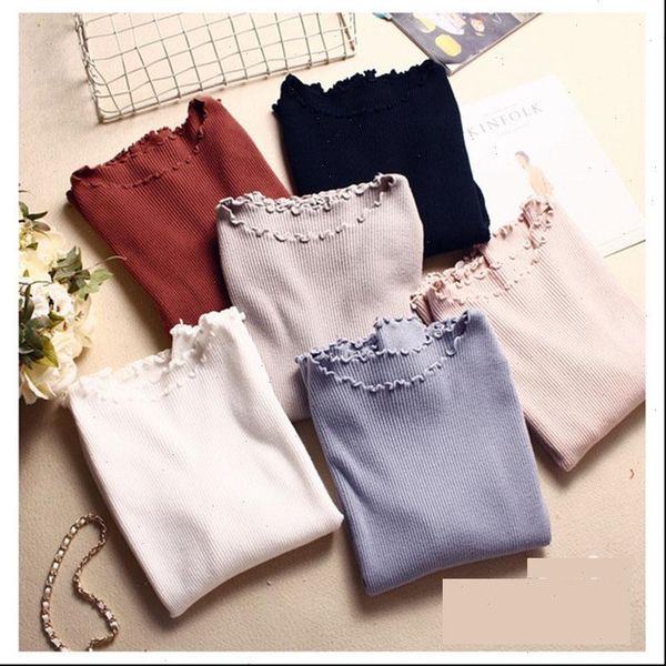 

high collar pleated sweater female high elastic slim 2021 autumn and winter fashion sweater knit pink white coat, White;black