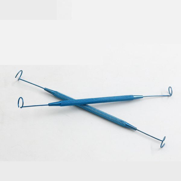 

ophthalmology microscopy instrument pig tail probe lacrimal duct probe double probe stainless steel titanium alloy flushing type