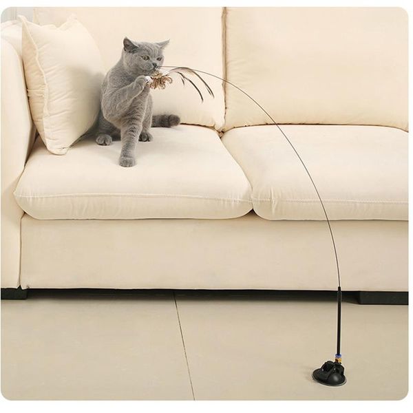 

cat costumes simulation birds interactive toy feather with bell sucker funny stick toys for kitten playing teaser wand hands