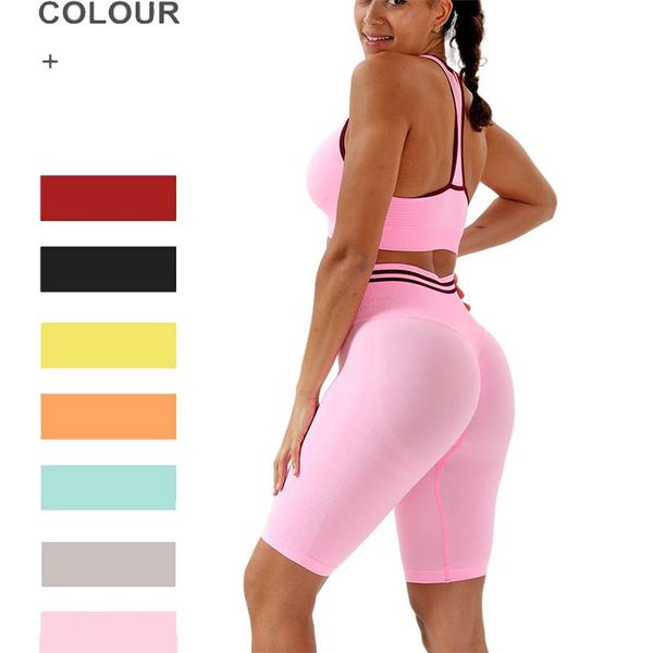 

yoga outfit 2 piece suit sets women sport bra seamless shorts gym fitness clothes suits fashion athletic set