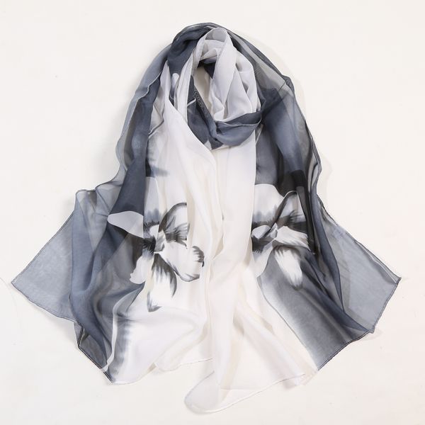 

hijab colorful bubble print scarves female shawls super silk chiffon korean decorative fabric air conditioning package belts, Blue;gray