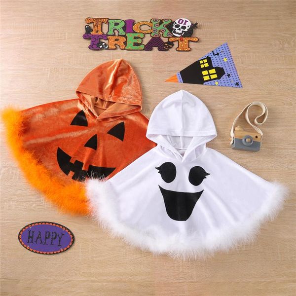 

jackets baby girl boy halloween pumpkin ghost cloak cape 0-3y born toddler festival holiday winter warm velvet hooded coat outerwear, Blue;gray