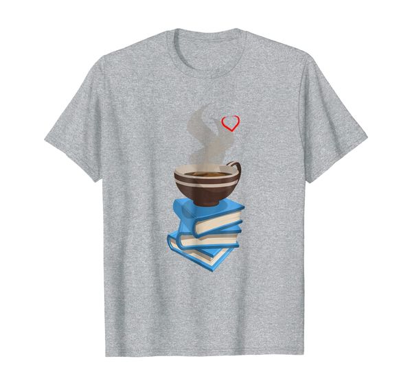 

cute cup of tea and books t-shirt gift for book lovers, White;black