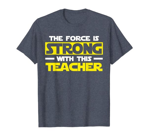 

the force is strong with this my teacher t-shirt, White;black