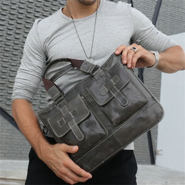 

bullcap business - leather men's briefcase, 14 inch lapbriefcase, strap bag, handbag