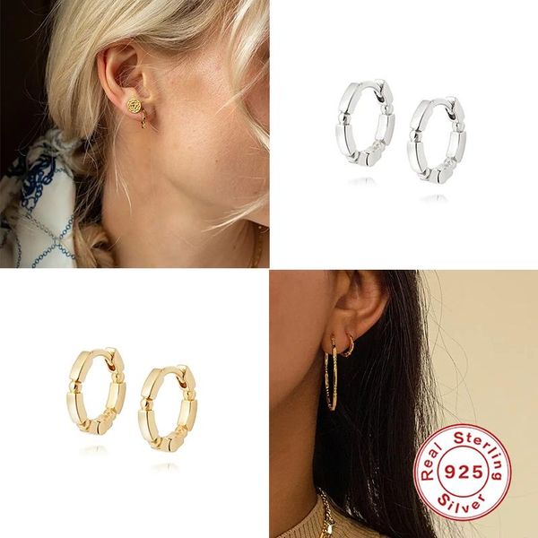 

hoop & huggie romad 925 sterling silver woman earrings earring pendientes for engagement anniversary cz fine jewelry orecchini, Golden;silver