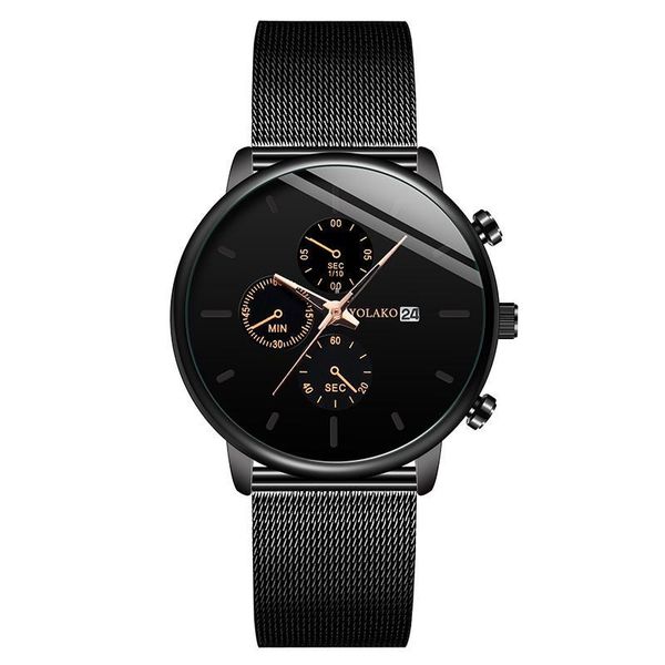 

wristwatches relogio masculino men's fashion casual calendar watches stainless steel mesh band watch men business luminous quartz wrist, Slivery;brown