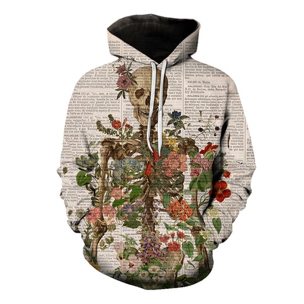 

flower comfortable hooded pattern for men is a 3d printed hoodie visual impact party punk goth round neck american sweater hoodie, Black
