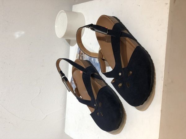 

summer plus size flat around nose women casual single hollow sandals elegant women's soft beach shoes, Black