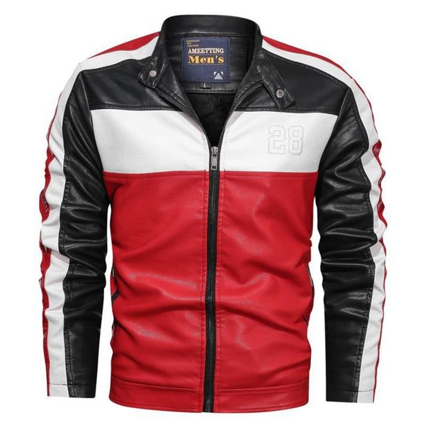 

men's leather jacket in autumn of 2019, Black;brown