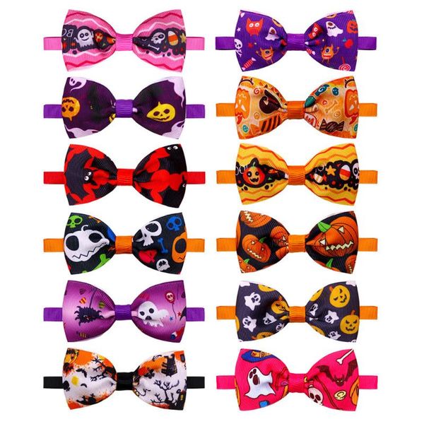 

dog apparel 12 pcs bowknot pet cat ties pets collar lovely (mixed style)
